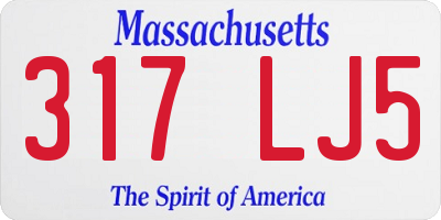 MA license plate 317LJ5