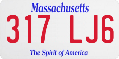 MA license plate 317LJ6