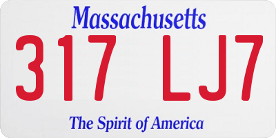 MA license plate 317LJ7