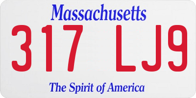 MA license plate 317LJ9