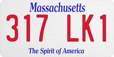MA license plate 317LK1