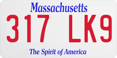 MA license plate 317LK9