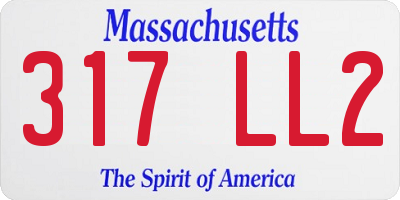 MA license plate 317LL2