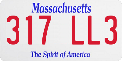 MA license plate 317LL3