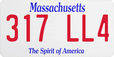 MA license plate 317LL4