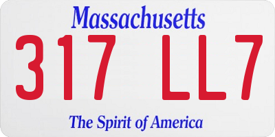 MA license plate 317LL7