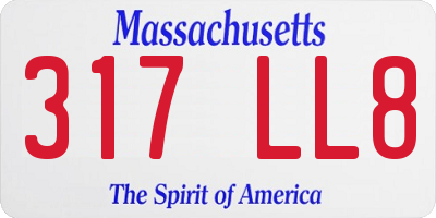 MA license plate 317LL8