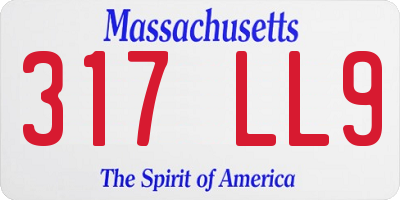 MA license plate 317LL9