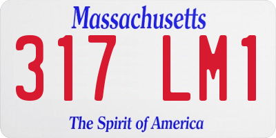 MA license plate 317LM1