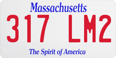 MA license plate 317LM2