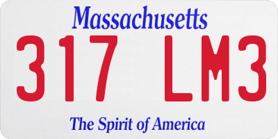 MA license plate 317LM3