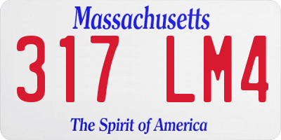 MA license plate 317LM4