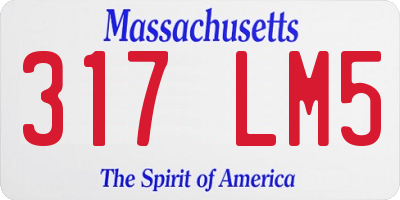 MA license plate 317LM5