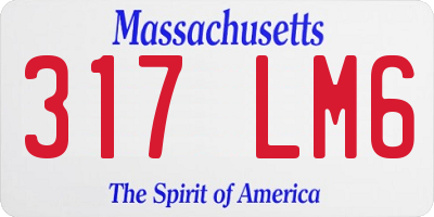 MA license plate 317LM6