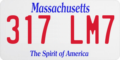 MA license plate 317LM7