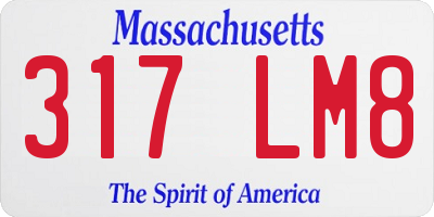 MA license plate 317LM8