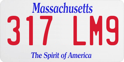 MA license plate 317LM9