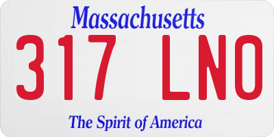 MA license plate 317LN0