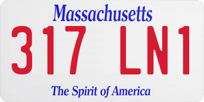 MA license plate 317LN1
