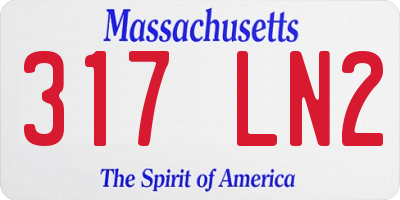 MA license plate 317LN2