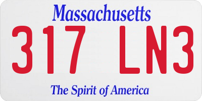 MA license plate 317LN3