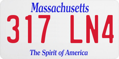 MA license plate 317LN4