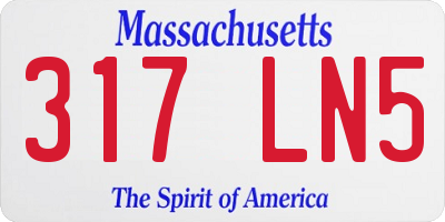 MA license plate 317LN5