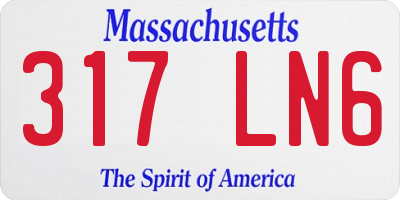 MA license plate 317LN6