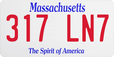 MA license plate 317LN7