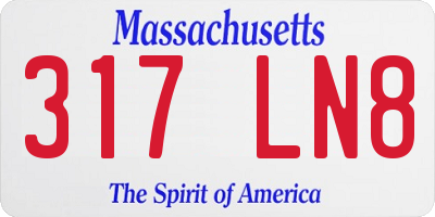MA license plate 317LN8