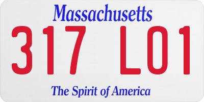 MA license plate 317LO1