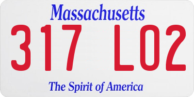 MA license plate 317LO2