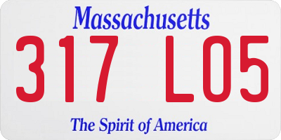 MA license plate 317LO5