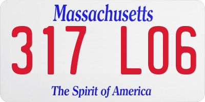 MA license plate 317LO6