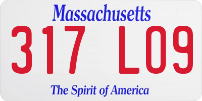 MA license plate 317LO9