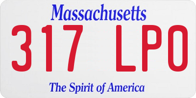 MA license plate 317LP0