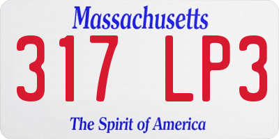 MA license plate 317LP3