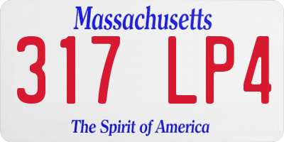 MA license plate 317LP4