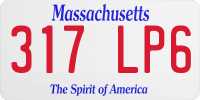 MA license plate 317LP6