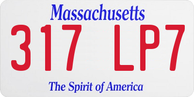 MA license plate 317LP7