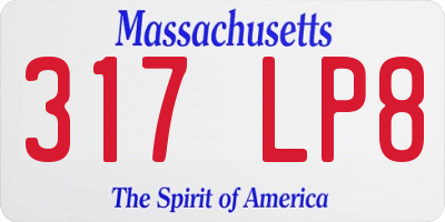 MA license plate 317LP8