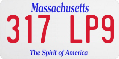 MA license plate 317LP9