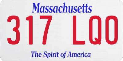 MA license plate 317LQ0