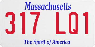 MA license plate 317LQ1
