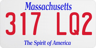 MA license plate 317LQ2