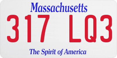 MA license plate 317LQ3