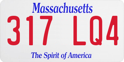 MA license plate 317LQ4
