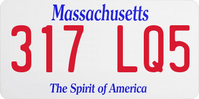 MA license plate 317LQ5