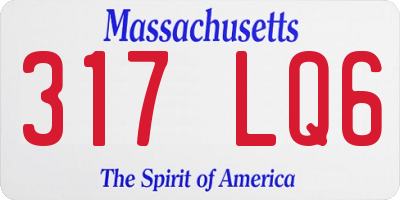MA license plate 317LQ6