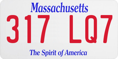 MA license plate 317LQ7